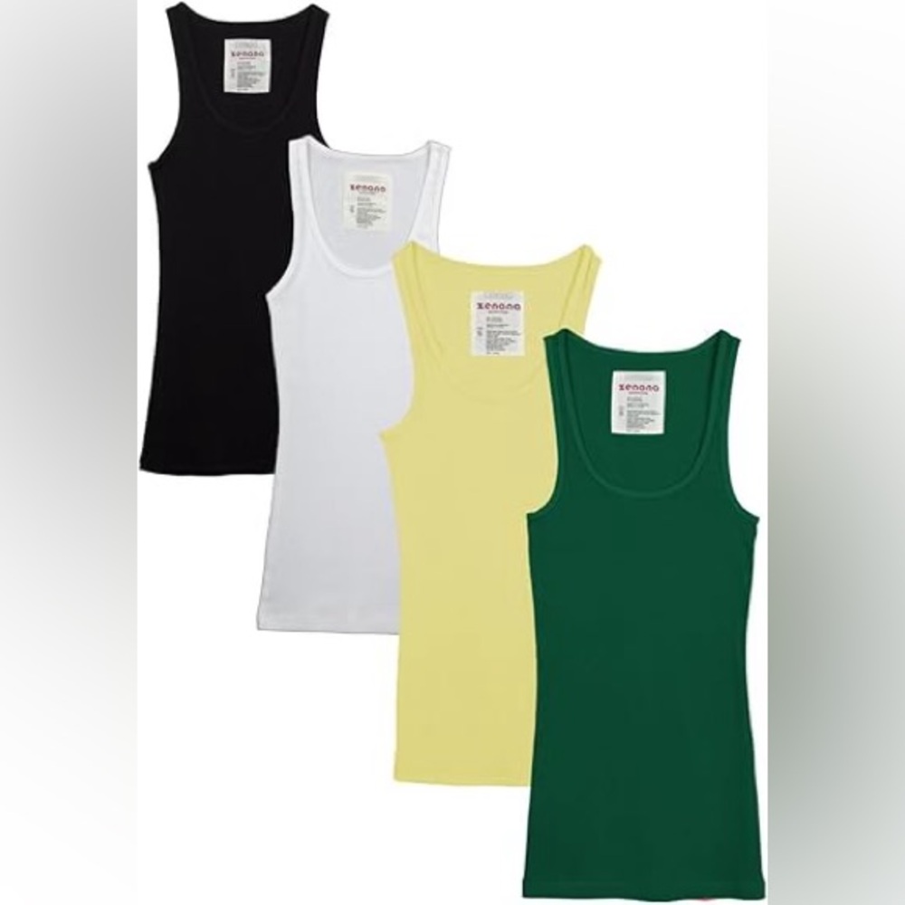 Zenana Outfitters 4 Pack Women’s Basic Ribbed Racerback Tank Top